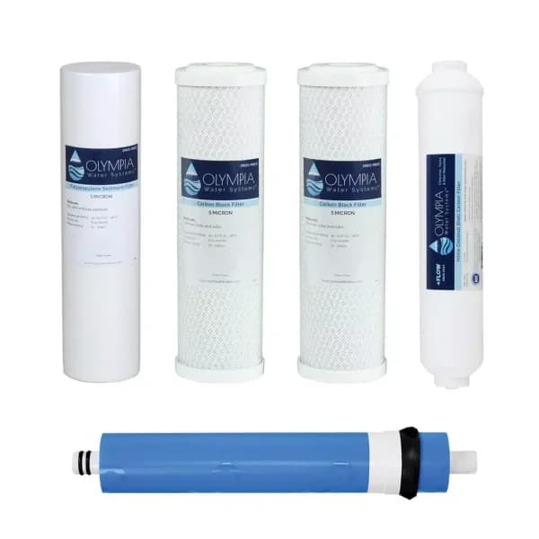 Olympia Water Systems OROS-5PK-80 Complete 5-Stage Replacement Filter Set for 80 GPD Reverse Osmosis Systems