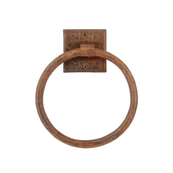 Premier Copper Products Hand Hammered Copper Bath Towel Ring - Oil Rubbed Bronze