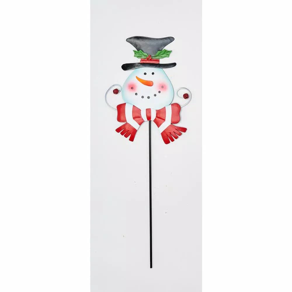 Unbranded 9 in. Metal Snowman Yard Stake Holiday Decor