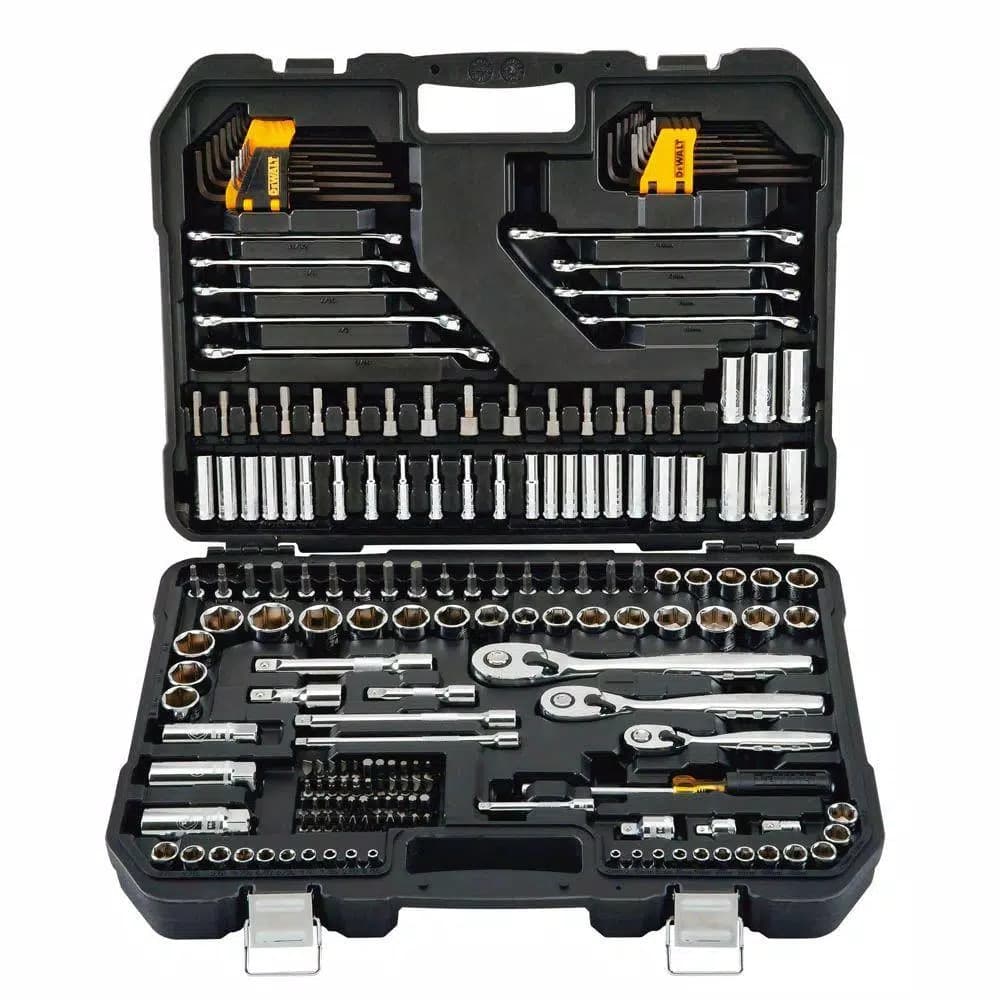DEWALT 200-Piece Mechanics Tool Set with 1/4 in., 3/8 in., and 1/2 in. Drive, Polished Chrome
