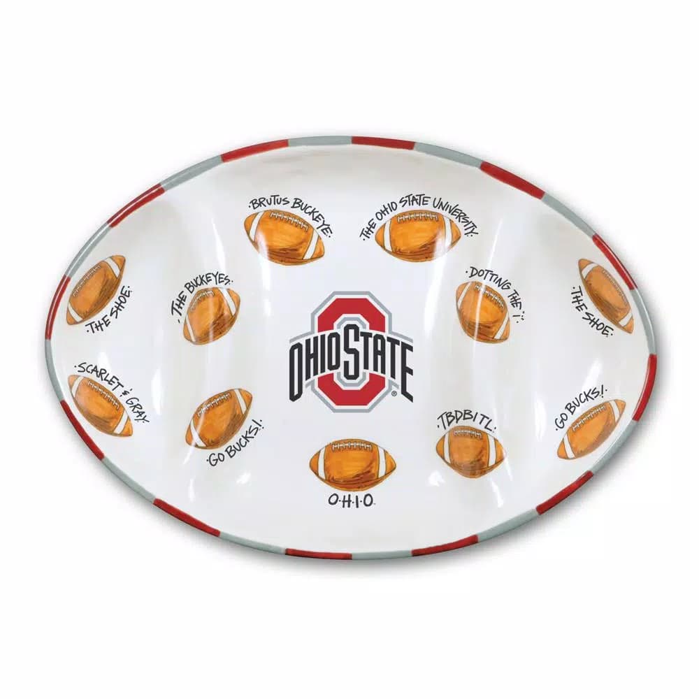 Magnolia Lane Ohio State NCAA Football Ceramic Divided Serving Platter