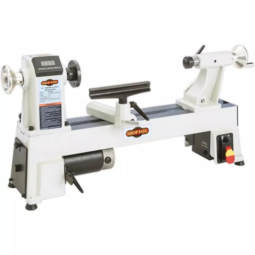 Shop Fox W1856 12 in. x 18 in. Variable Speed Benchtop Wood Lathe, 3/4 HP, 120V
