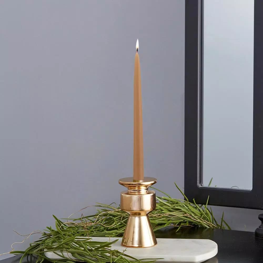 ROOT CANDLES A.I. Root 9 in. Dipped Taper Beeswax Dinner Candles, Unscented, Beige (Box of 12)