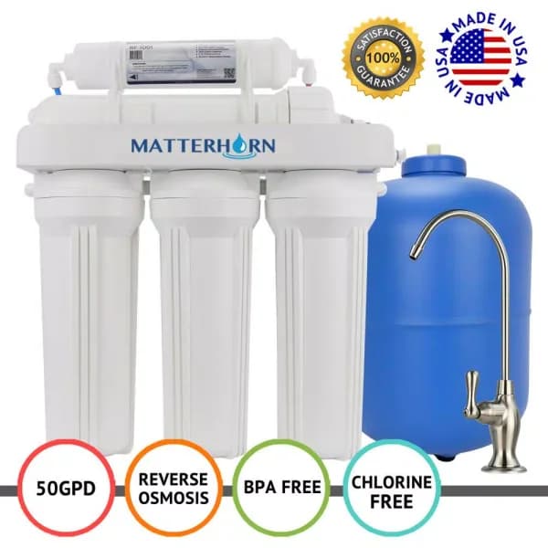 Matterhorn MRO-5050 5-Stage Under-Sink Reverse Osmosis Water Filtration System, 50 GPD