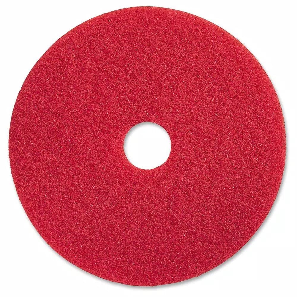 Genuine Joe 13 in. Red Buffing Floor Pad, 5-Pack