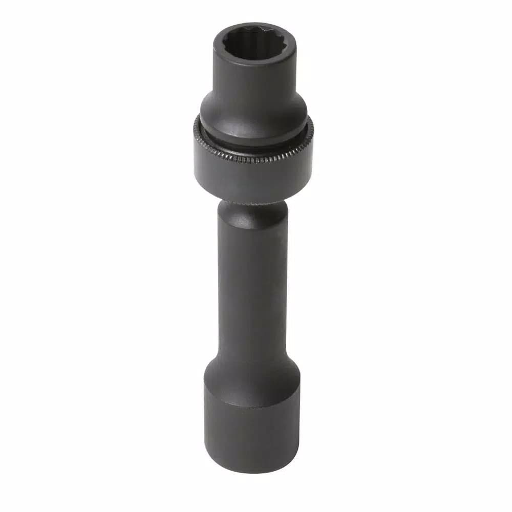 SUNEX TOOLS 12 mm 12-Point Deep Impact Socket, 1/2 in. Drive, Chrome-Molybdenum Steel