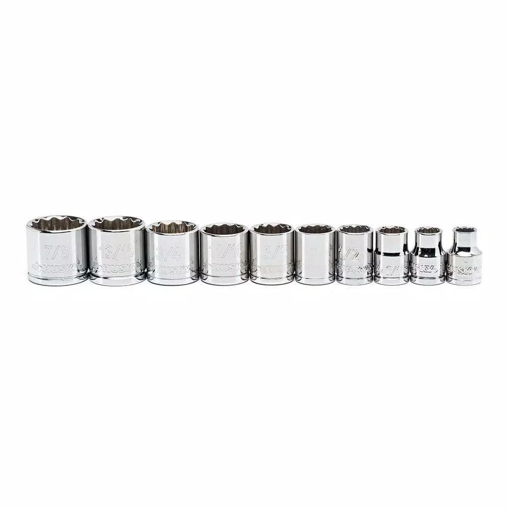 Husky 3/8 in. Drive SAE 12-Point Socket Set, 10-Piece