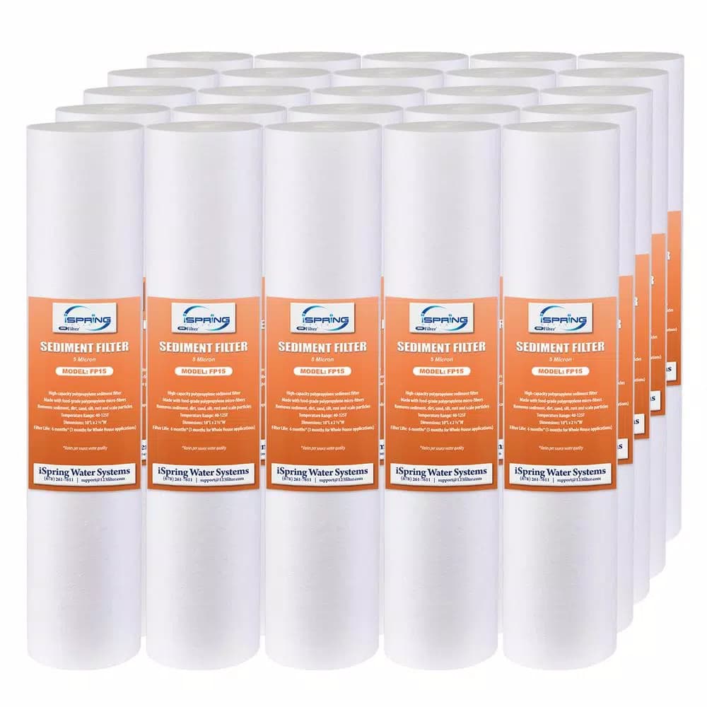 ISPRING 5-Micron 2.5 x 10 in. 4-Layer Gradient Sediment Filter Cartridges, 25-Pack