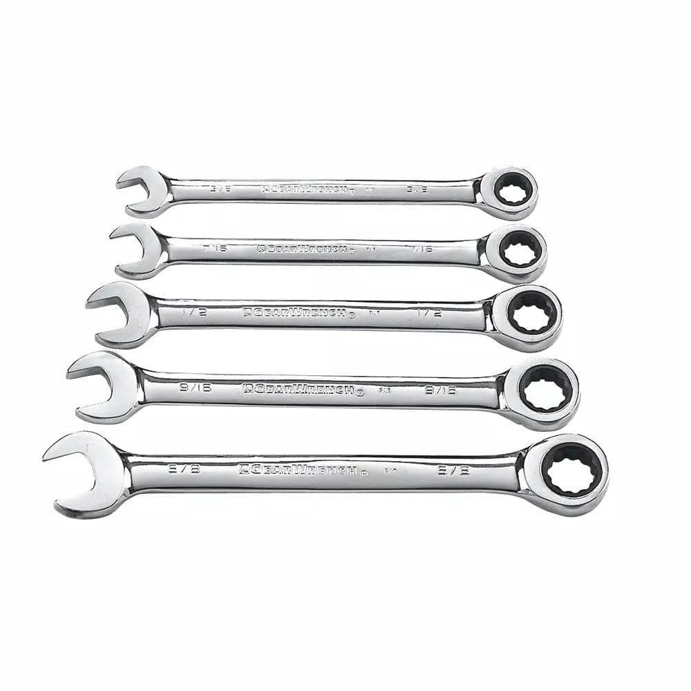 Gearwrench 5-Piece SAE Combination Ratcheting Wrench Set