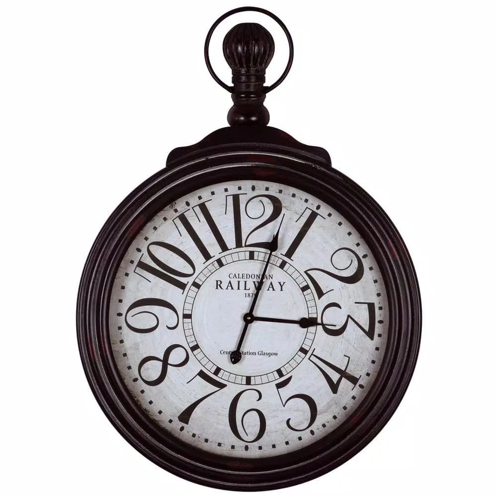 Yosemite Home Decor Caledonian Railway Black Oversized Wall Clock