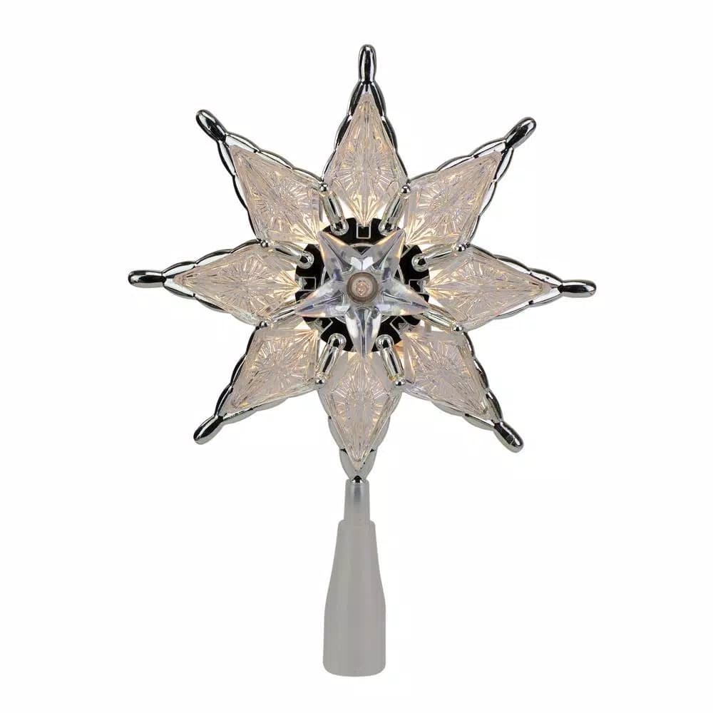 Northlight 8 in. Lighted 8-Point Star Christmas Tree Topper with 10 Mini Clear Lights