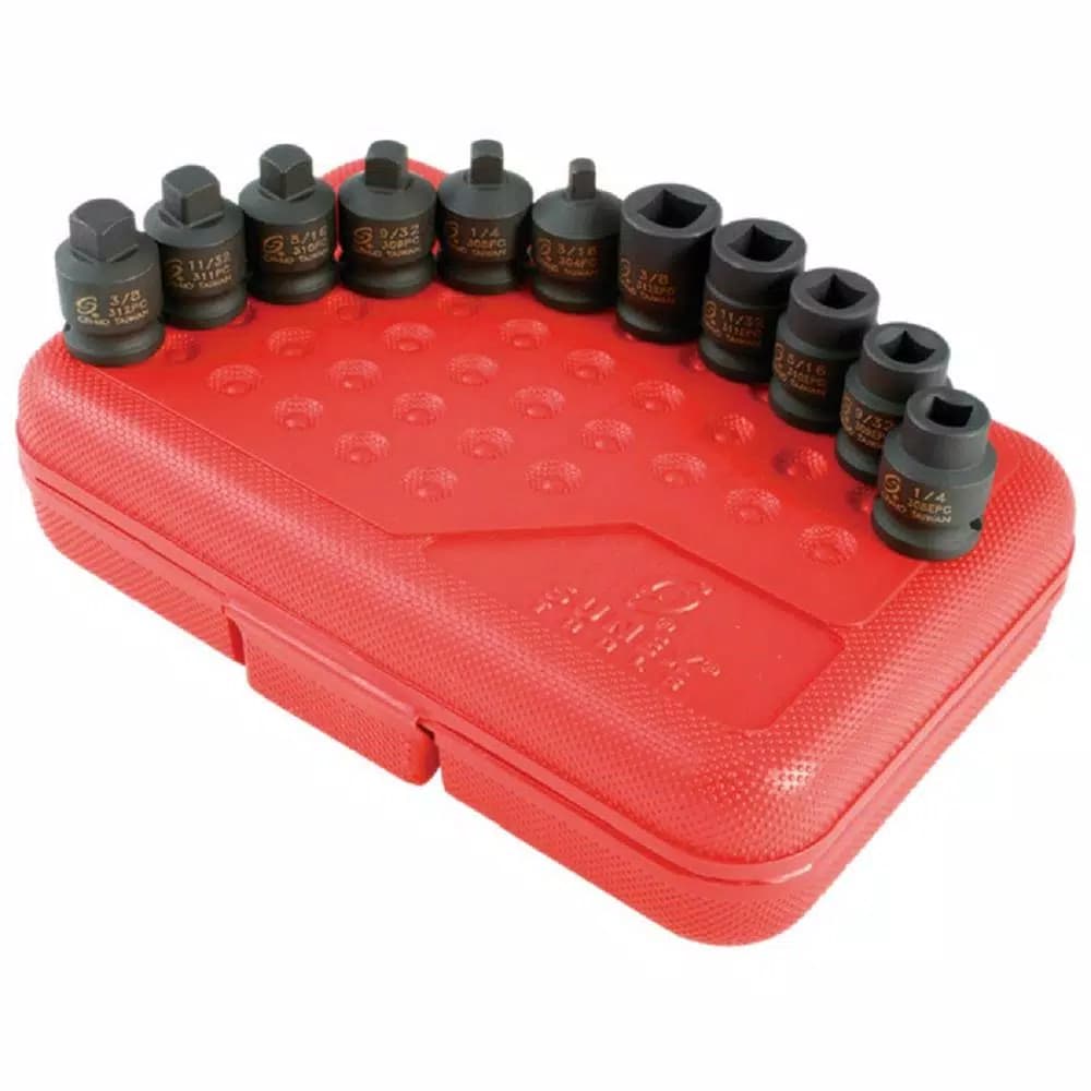 SUNEX TOOLS 3/8 in. Drive Pipe Plug Impact Socket Set, 11-Piece Chrome-Molybdenum Steel