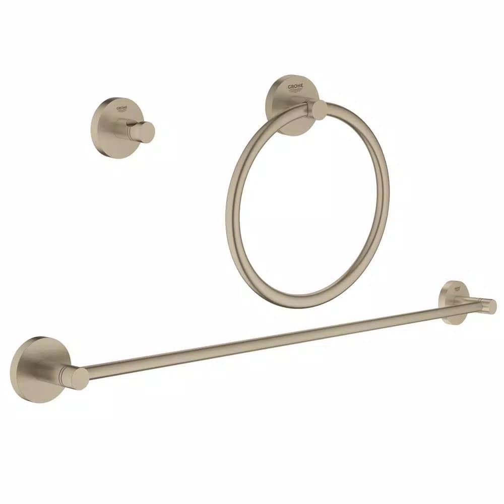 GROHE Essentials 3-Piece Bath Hardware Set, Brushed Nickel