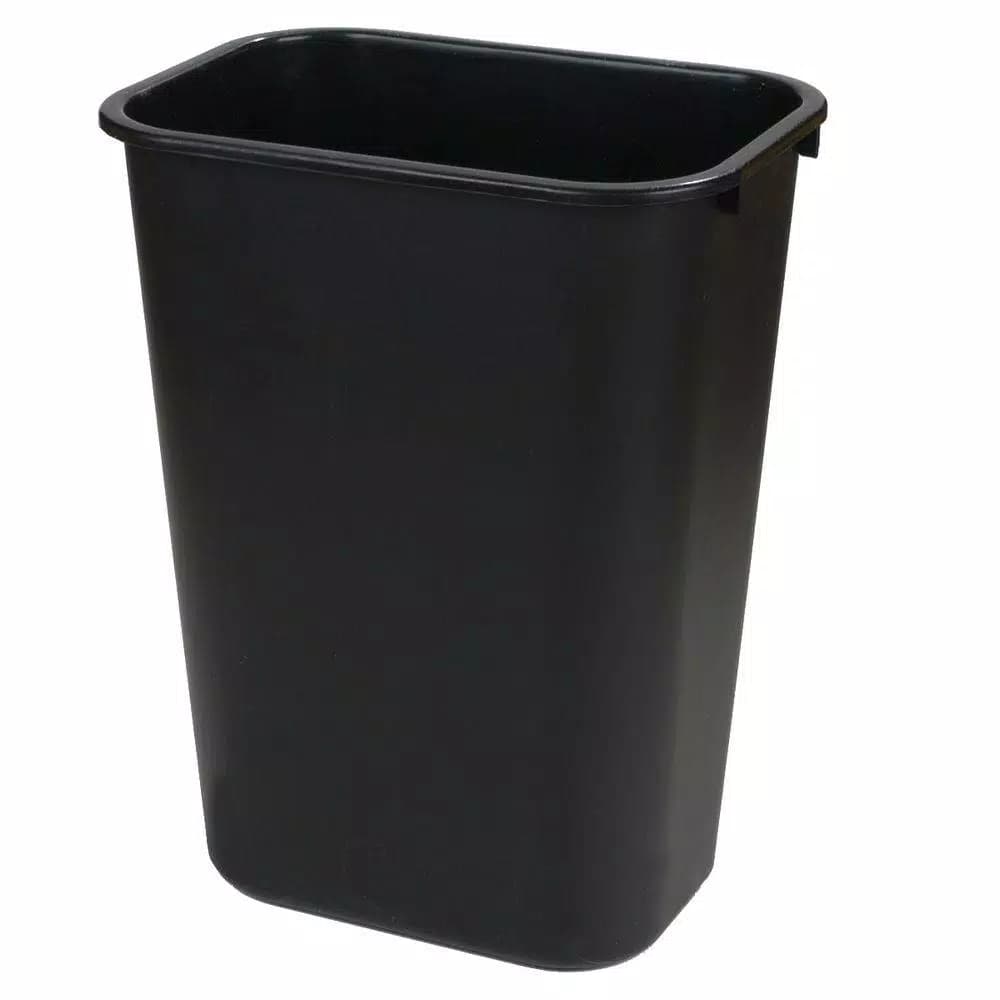Carlisle 10 Gal. Black Rectangular Fire-Resistant Trash Can, 40 Qt. Medium Wastebasket (4-Pack)