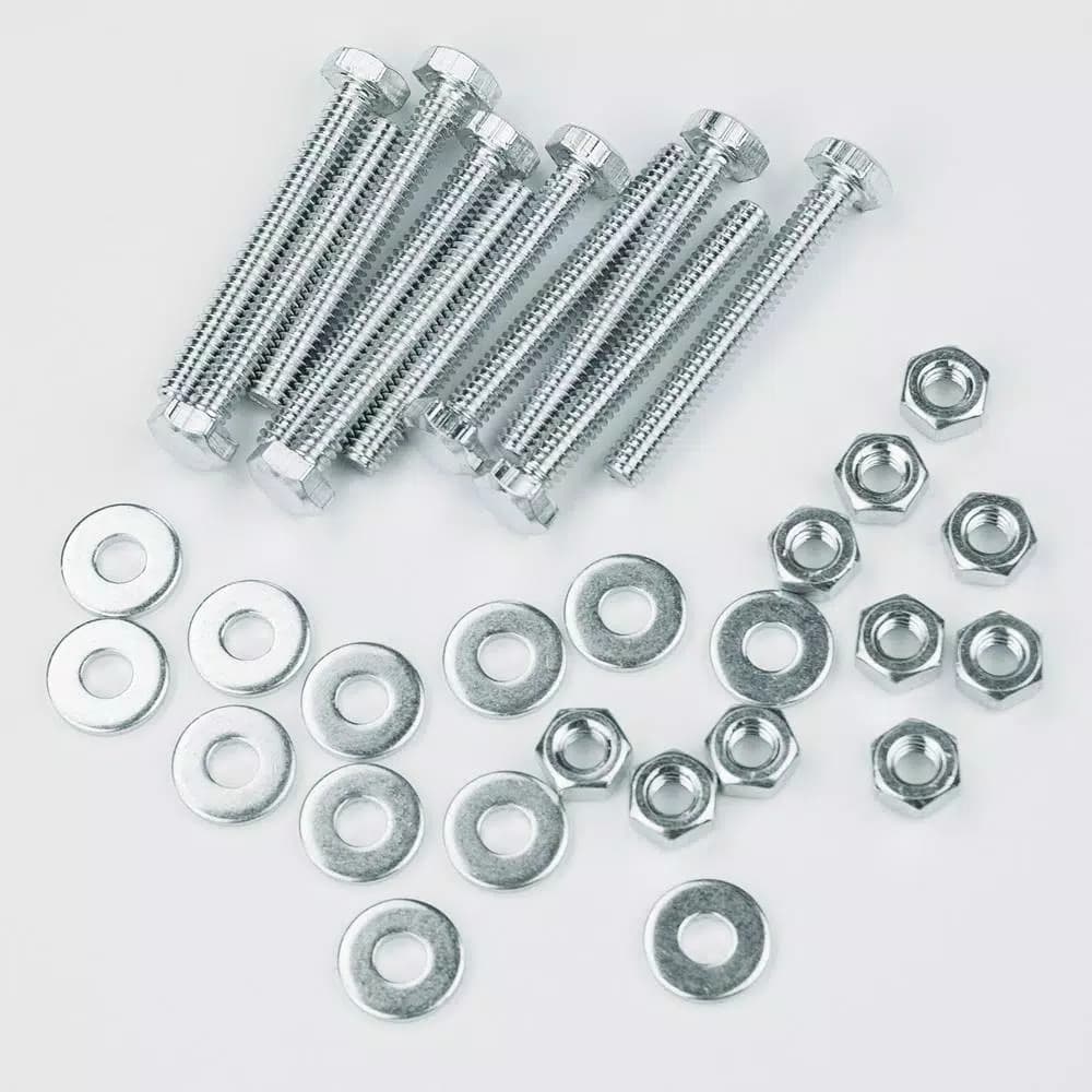 POWERTEC 1/4-20 x 2 in. Hex Bolt Hardware Kit with Nuts and Washers, 10-Pack
