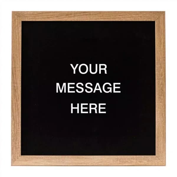 Petal Lane Home Letterlove Magnetic Memo Board with 150 White Letters and Rustic Brown Frame