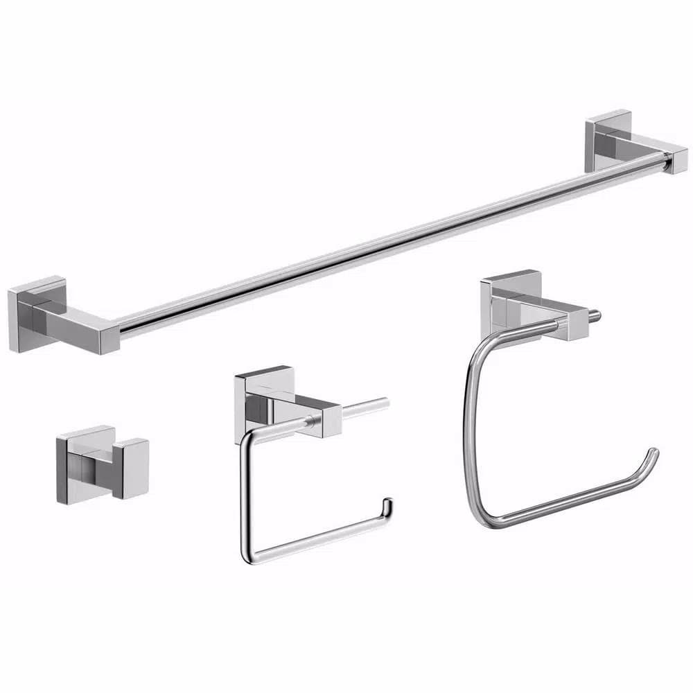 Symmons Duro 4-Piece Polished Chrome Wall-Mounted Bathroom Hardware Set