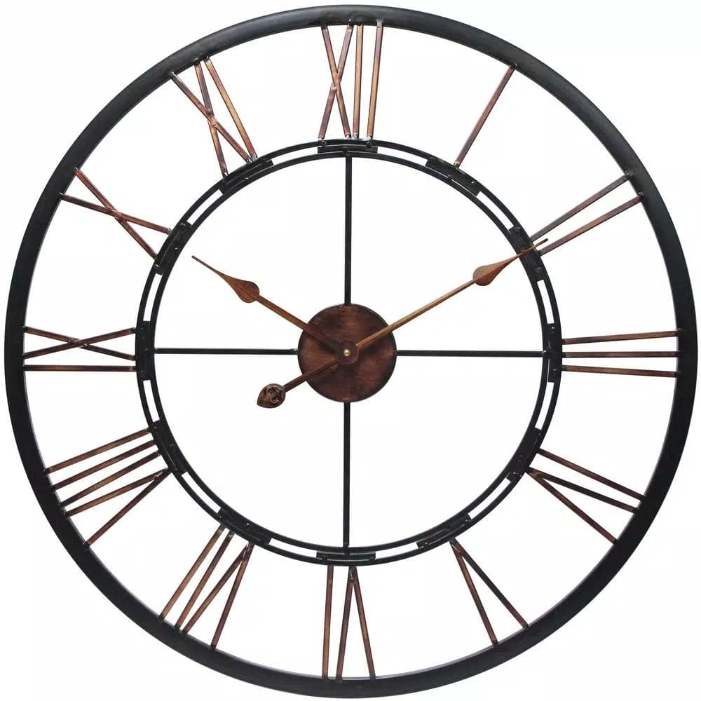 Infinity Instruments Metal Fusion 28 in. Round Metal Wall Clock - Black