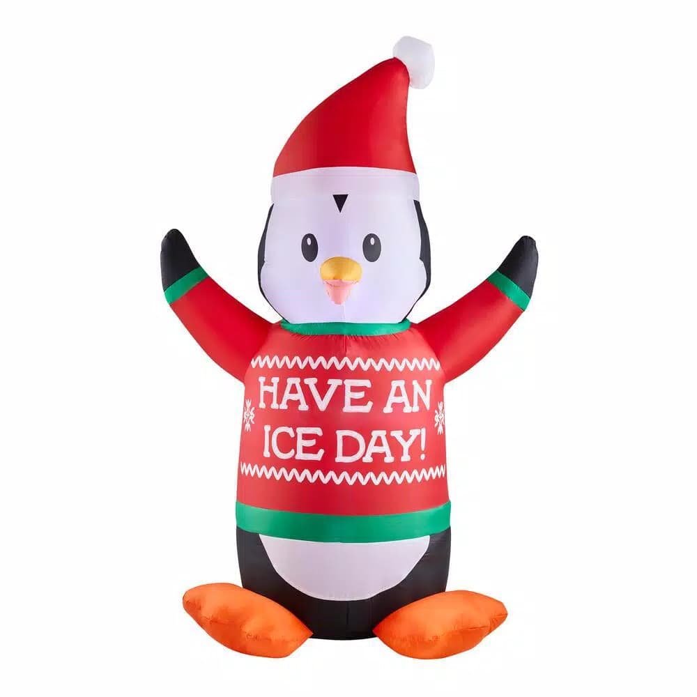 Home Accents Holiday 6 ft. Airblown Inflatables Animated Shivering Penguin Holiday Decor