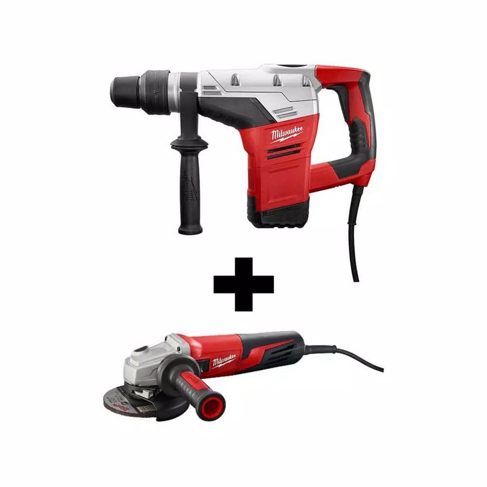 Milwaukee 10.5 Amp 1-9/16 in. SDS-Max Corded Rotary Hammer Kit with Free 5 in. Small Angle Grinder