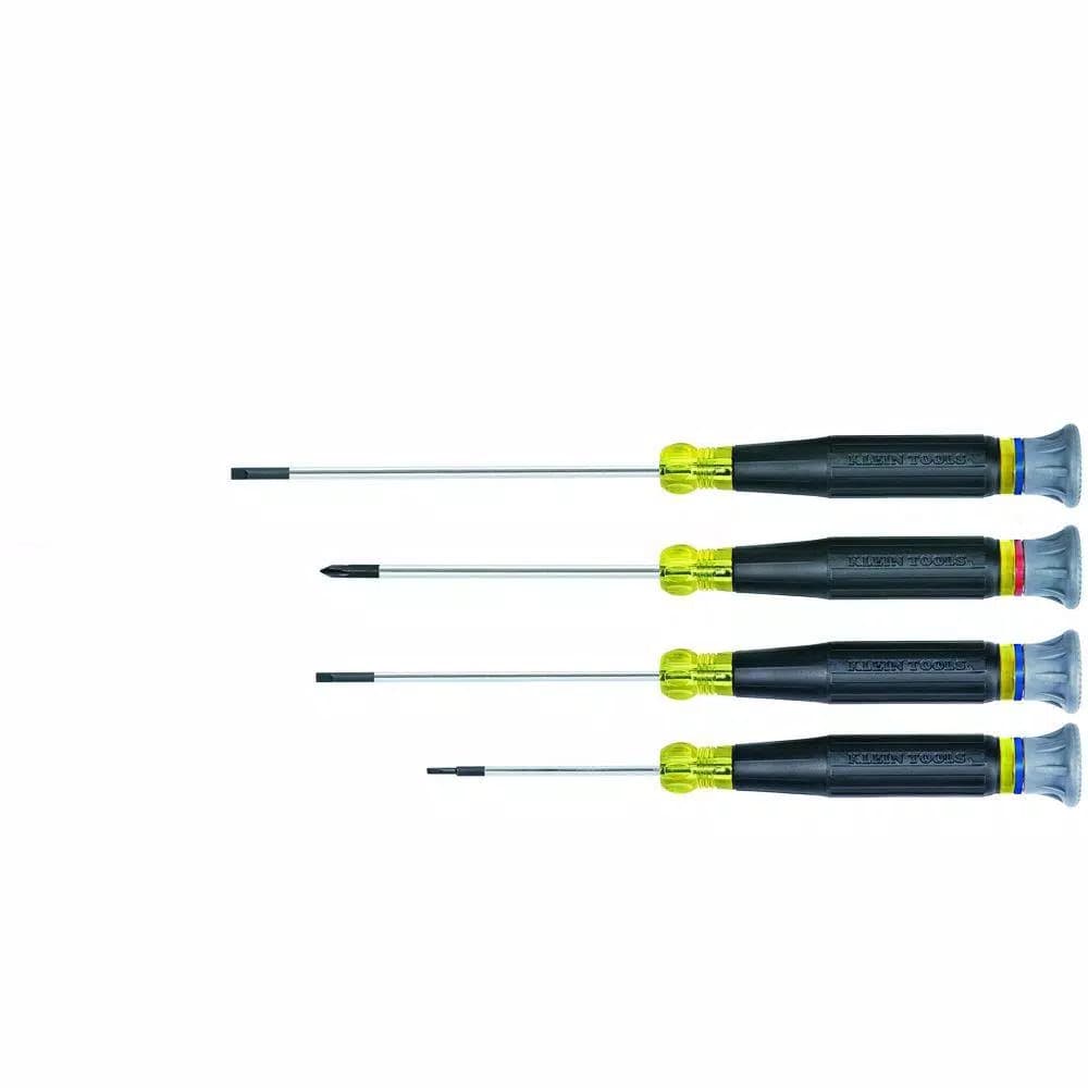 Klein Tools 4-Piece Precision Electronics Screwdriver Set with Cushion Grip Handles