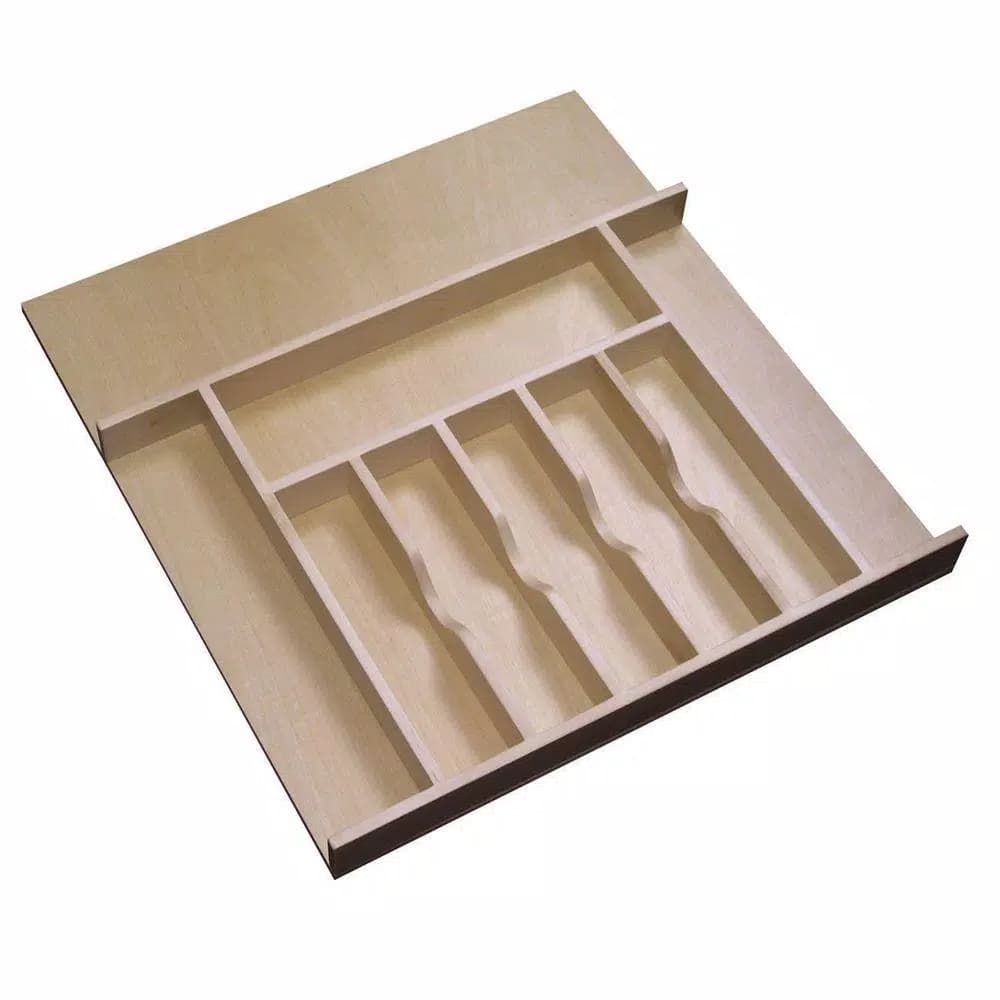 Home Decorators Collection Natural Maple Solid Hardwood Cutlery Divider Tray, 10 x 19 in.