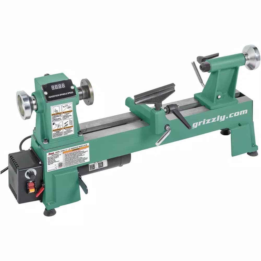 Grizzly Industrial 10 in. x 18 in. Variable-Speed Wood Lathe with Digital Readout