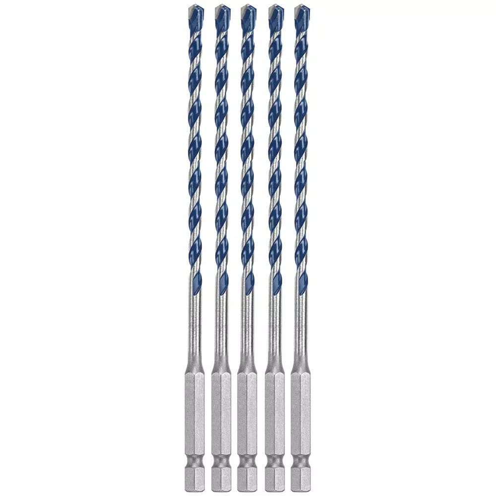 Bosch BlueGranite Turbo Carbide Hammer Drill Bits, 3/16 in. x 6 in., Hex Shank (5-Pack)