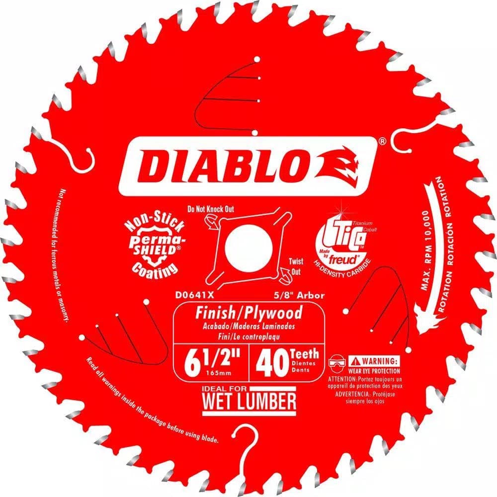 Diablo 6-1/2 in. 40-Teeth Finish/Plywood Circular Saw Blade