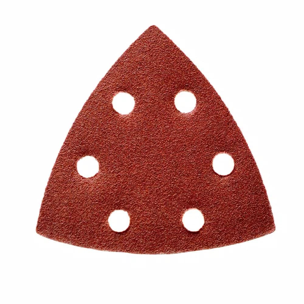 POWERTEC 3-3/4 in. 6-Hole Detail Sandpaper Assortment, 6 Grit Sizes, 36-Pack, Red