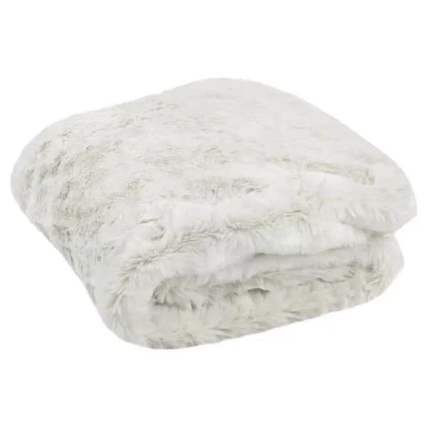 Safavieh Faux Chinchilla Snow White Throw Blanket, 50 x 60 in, Glam Style