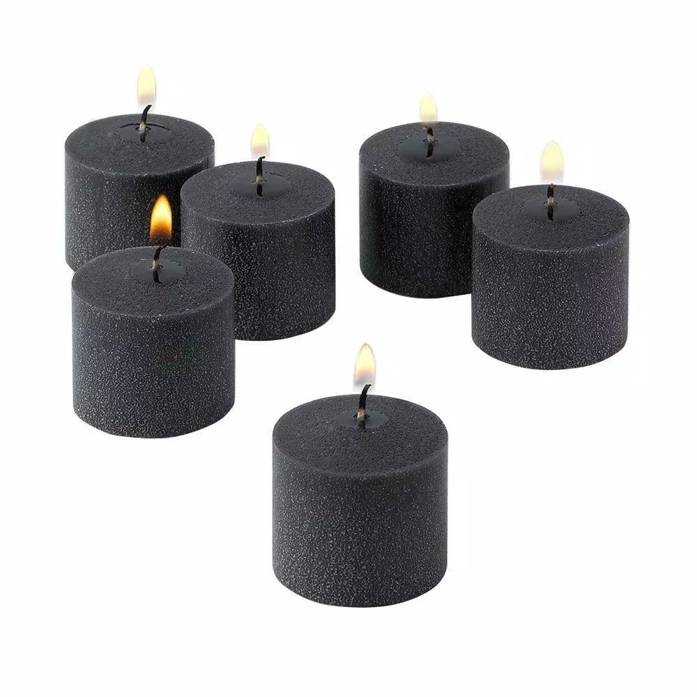 Light In The Dark Black Unscented Votive Candles, 10-Hour Burn Time, Set of 36
