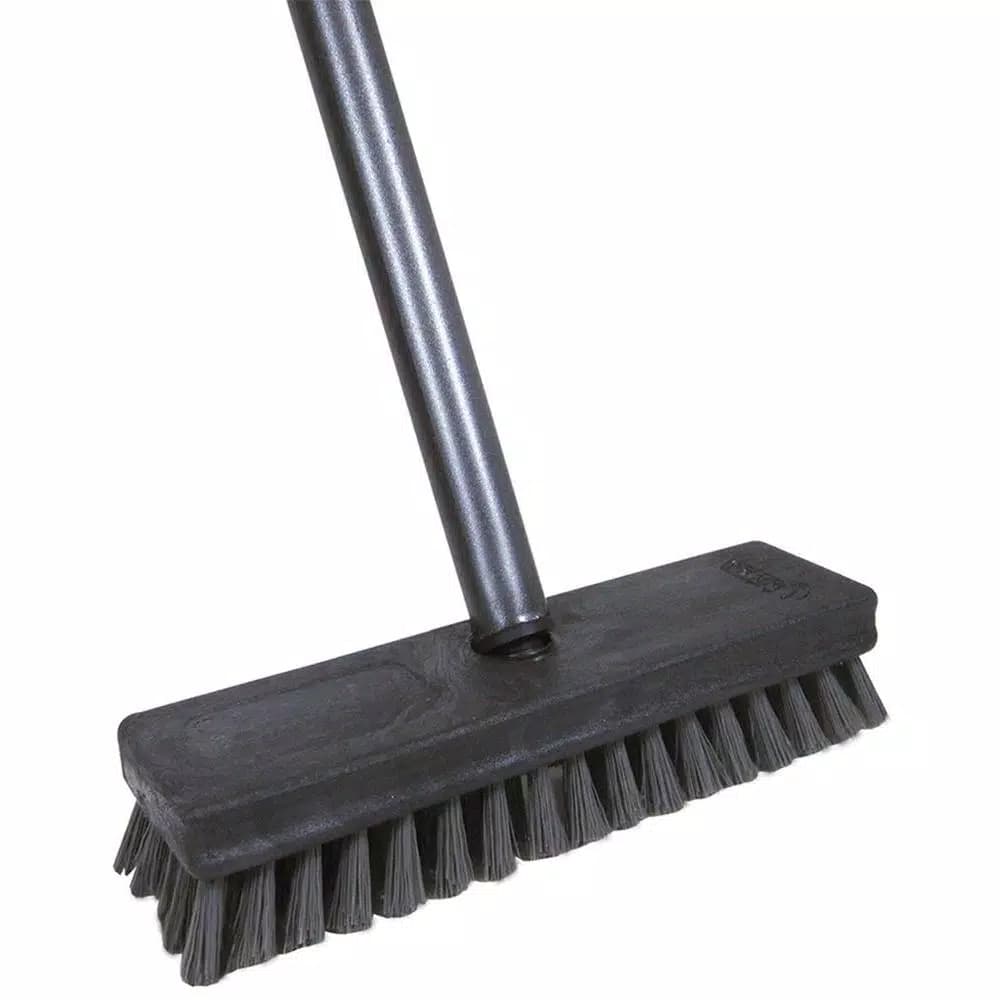 Quickie Professional Deck Scrub Brush with 48 in. Powder-Coated Steel Handle