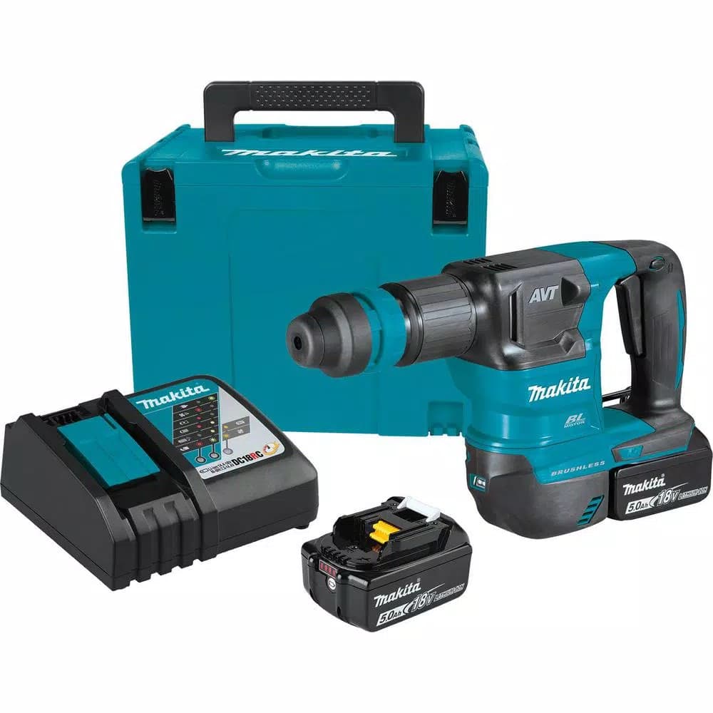 Makita 18V LXT Brushless Cordless AVT Power Scraper Kit with 5.0 Ah Batteries and Charger