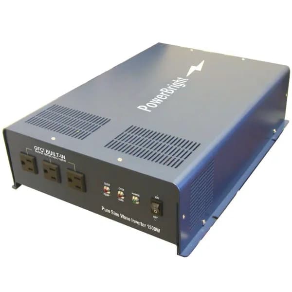 Power Bright PowerBright 1500W Pure Sine Wave Power Inverter, 12V DC to 120V AC, 3000W Peak