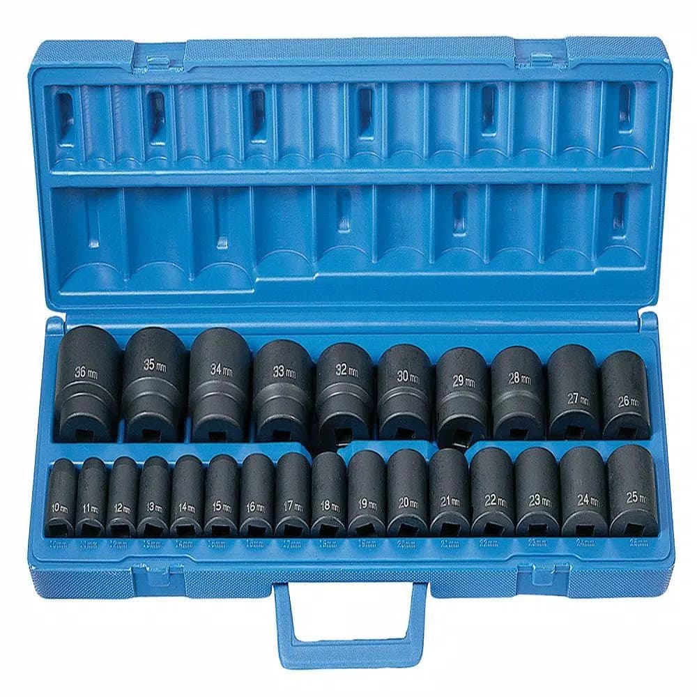 GP 1/2 in. Drive Metric Impact Socket Master Set, 26-Piece Chrome-Molybdenum Steel