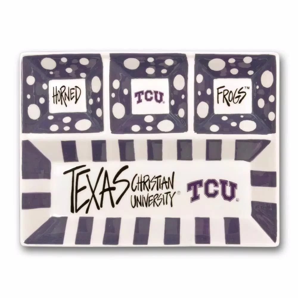 Magnolia Lane TCU TCU Ceramic 4-Section Tailgating Serving Platter with Team Logo