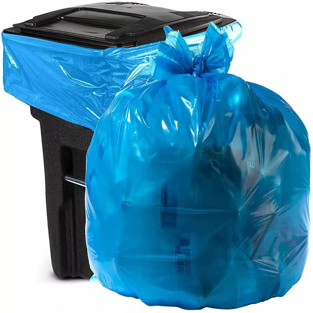 Unbranded HP-RBL 55-60 Gallon Blue Recycling Trash Bags, 0.95 Mil, 100 Count