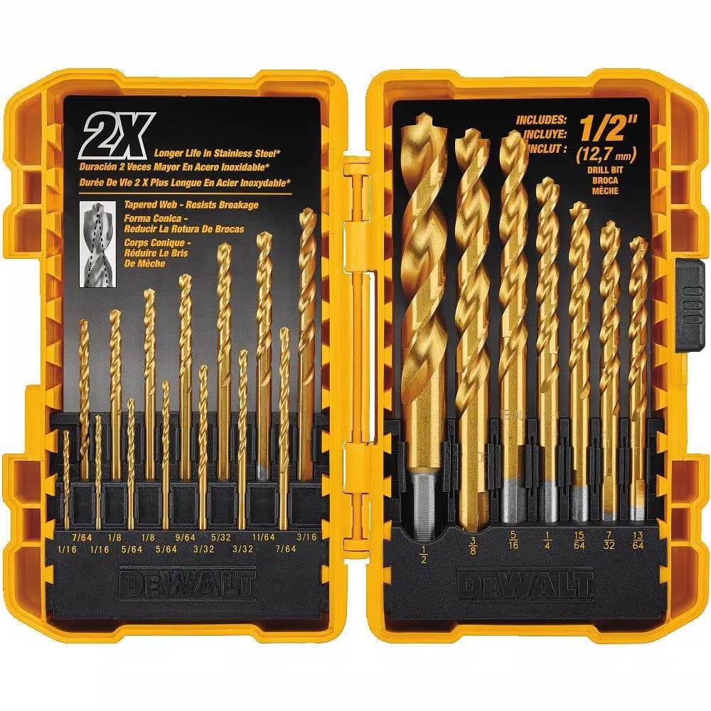DEWALT 21-Piece Titanium Pilot Point Twist Drill Bit Set