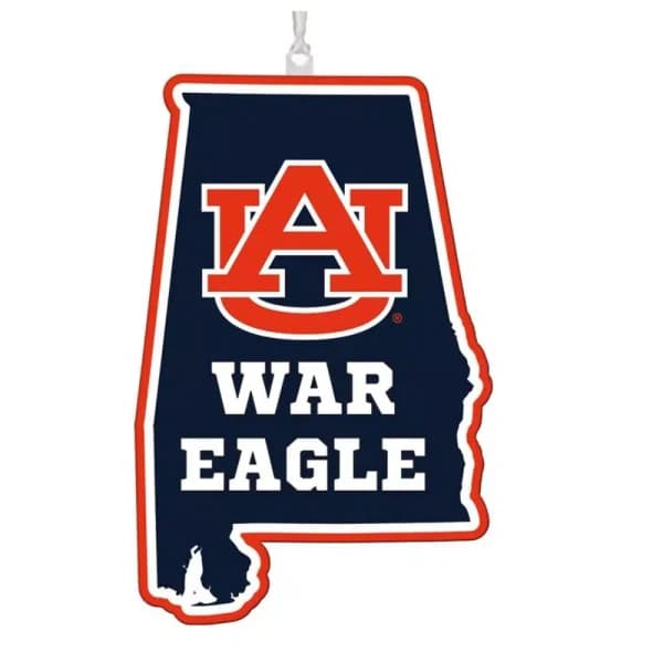 Team Sports America Auburn University NCAA Team State Wood Christmas Ornament