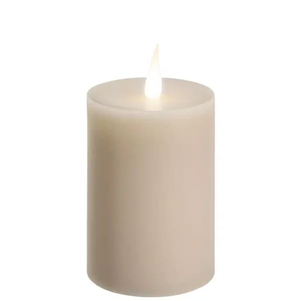 Xodus Innovations 5 in. Ivory Wax Battery Operated LED Flameless Candle with 3D Flame Technology