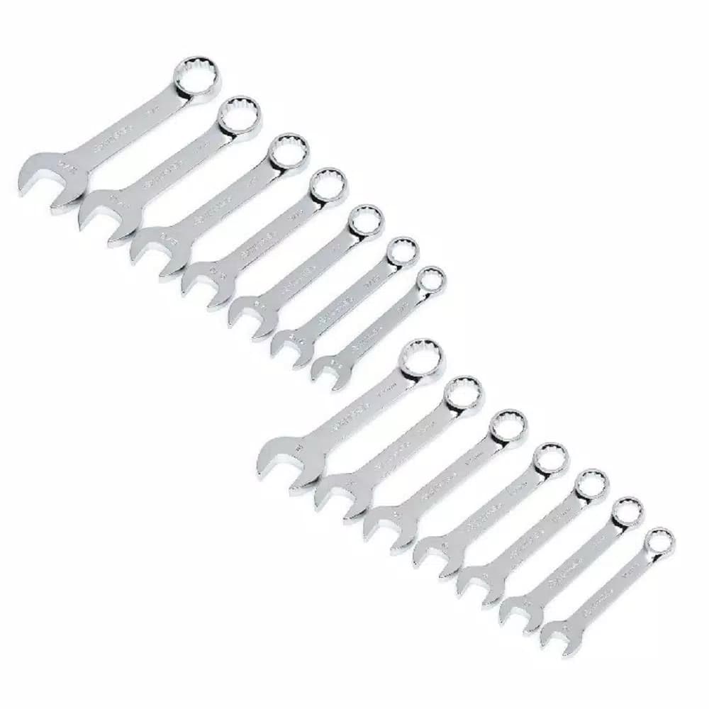 Husky 14-Piece Stubby Combination Wrench Set, SAE and Metric