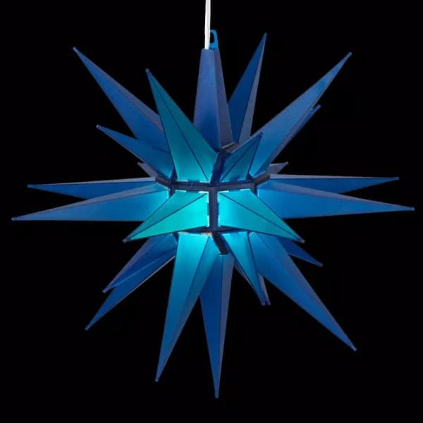 Kringle Traditions 14 in. Blue Illuminated LED Moravian Star Holiday Decoration