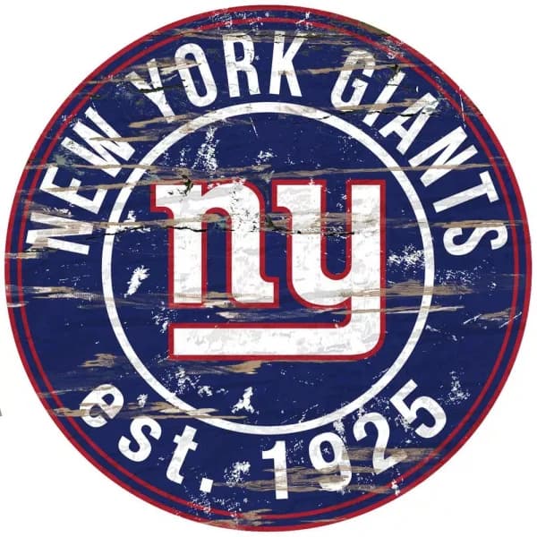 Adventure Furniture Fan Creations 24" NFL New York Giants Round Distressed Wood Sign