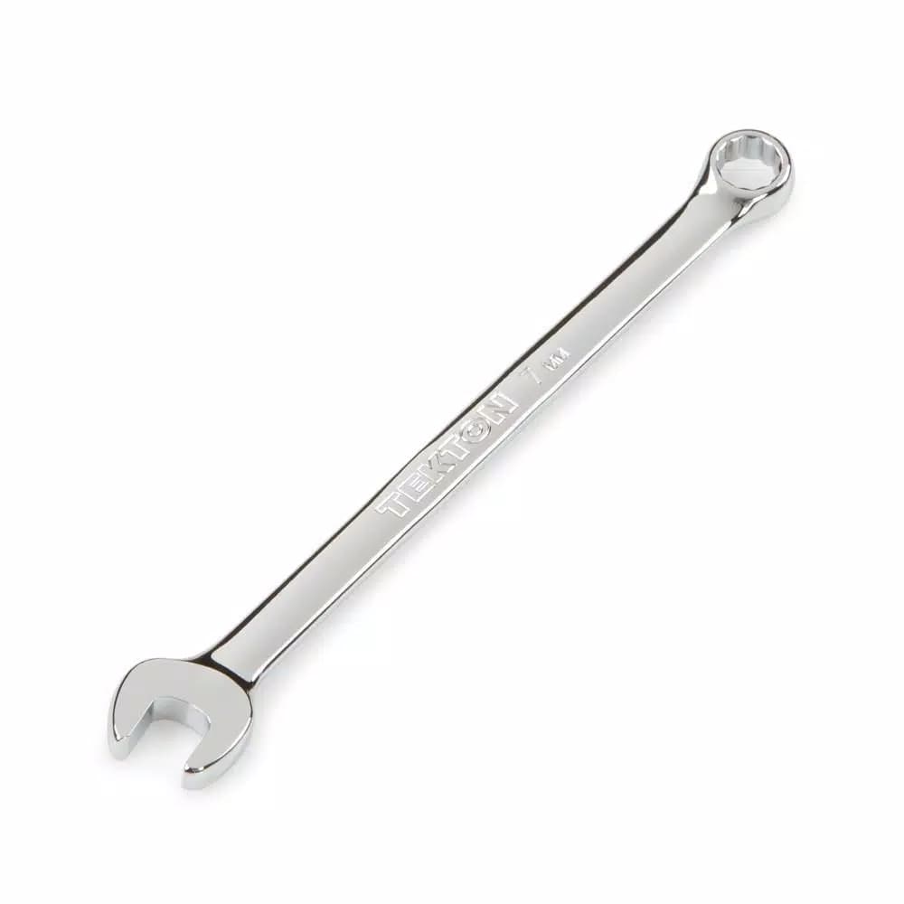 TEKTON 7 mm Combination Wrench, 12-Point Box End, Chrome Vanadium Steel