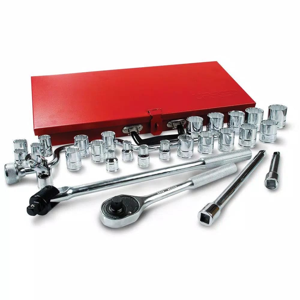 Urrea 29-Piece 1/2 in. Drive 12-Point Metric Hand Socket & Accessories Set