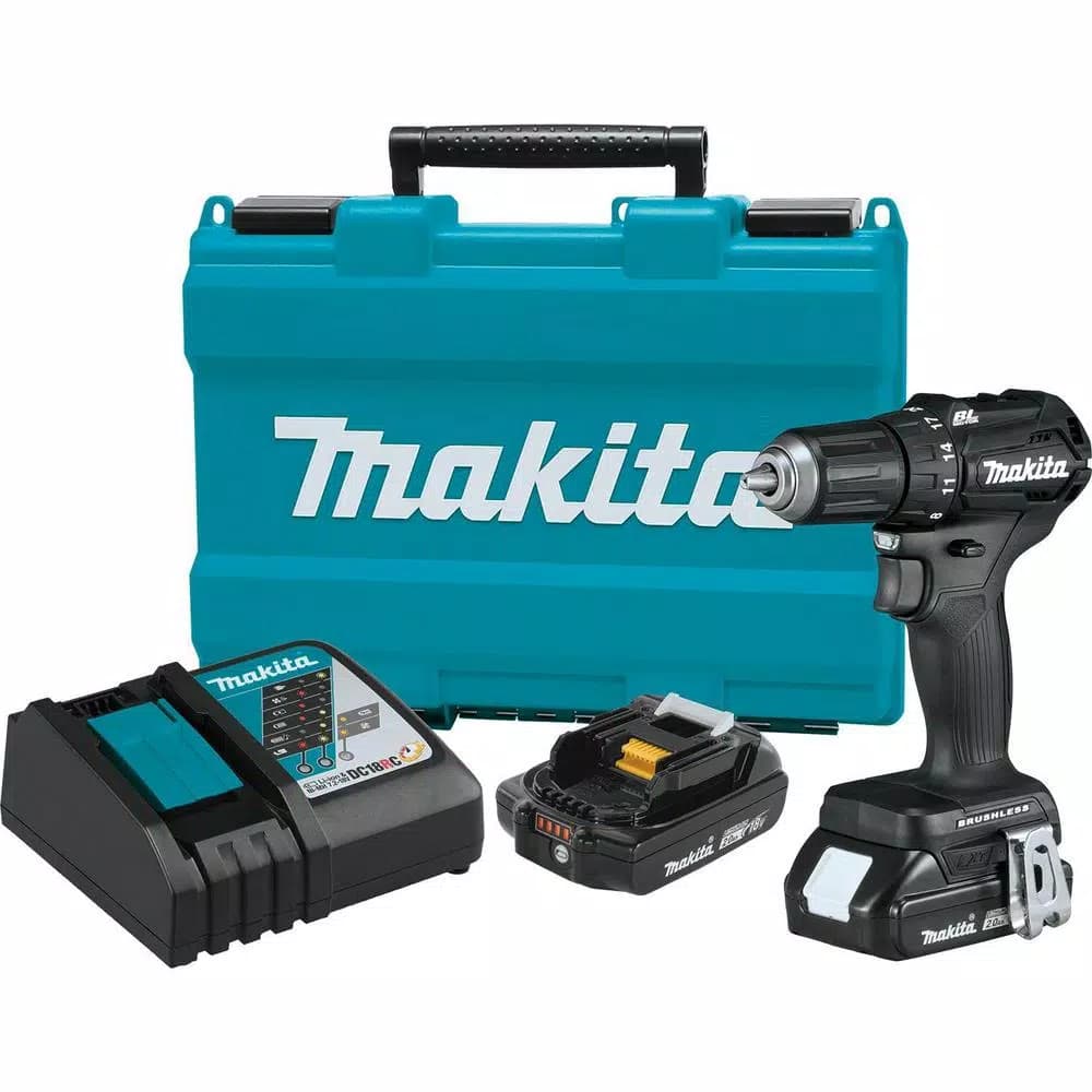 Makita 18V LXT Sub-Compact Brushless 1/2 in. Driver Drill Kit with 2.0 Ah Battery and Charger