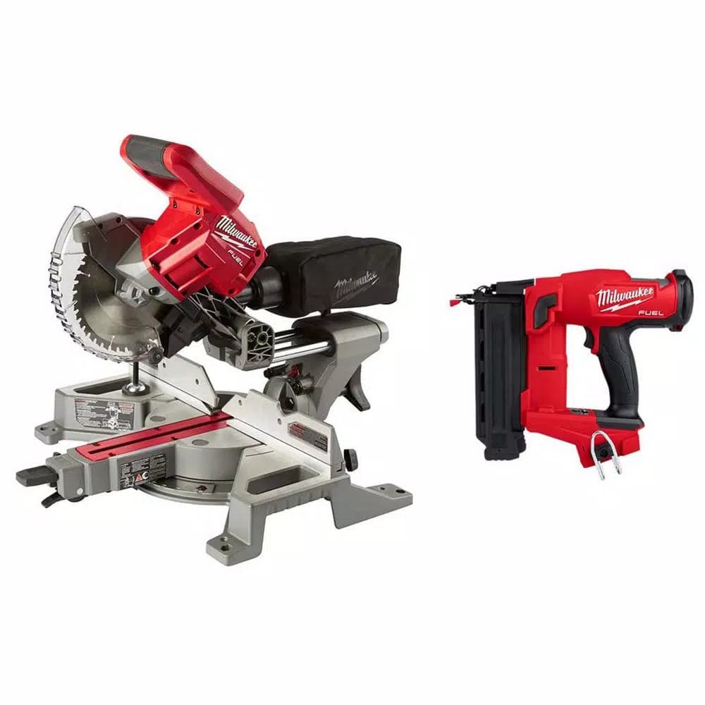 Milwaukee M18 FUEL 7-1/4 in. Dual Bevel Sliding Compound Miter Saw & 18-Gauge Brad Nailer Combo Kit