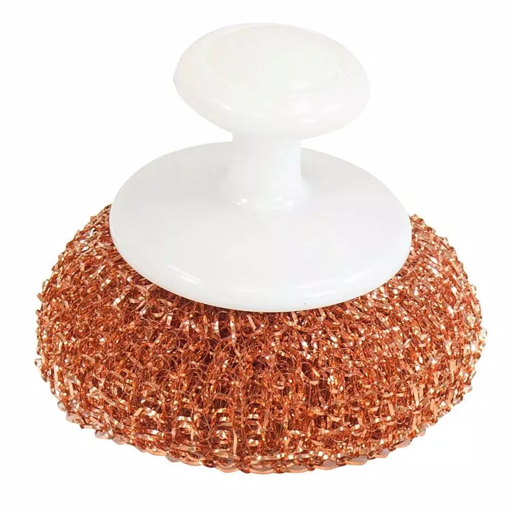 Quickie Handsaver Copper Mesh Scourer Pad with Protective Handle