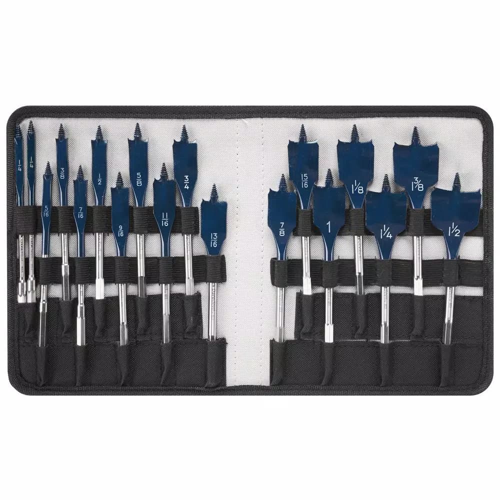Bosch Daredevil High Speed Steel Spade Bit Set with Pouch, 18-Piece
